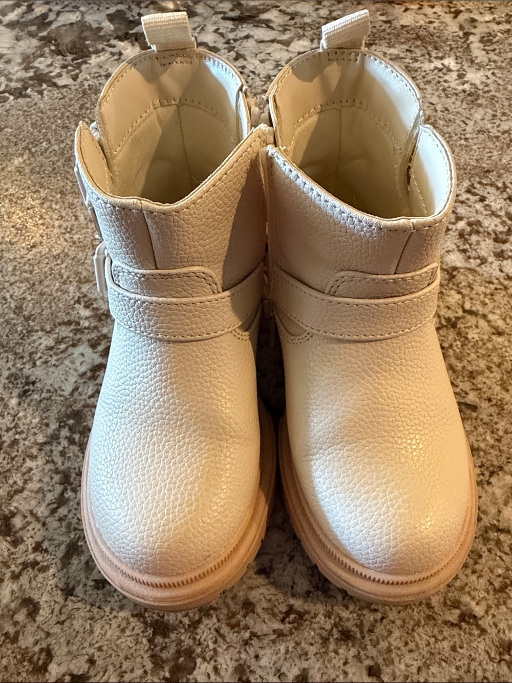 Kids Cat & Jack Cream Ankle Boots - Classic Pull-On Style
